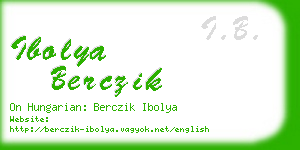 ibolya berczik business card